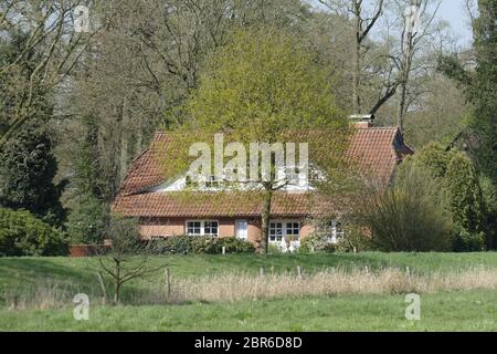 Bâtiment résidentiel moderne, une maison unifamiliale, Basse-Saxe, Allemagne, Europe Banque D'Images