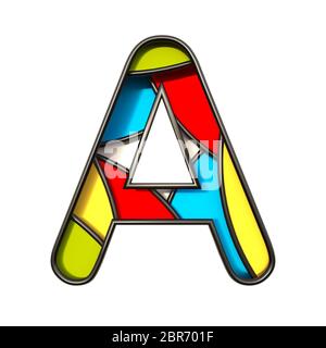 Couches multi couleur font une lettre le rendu 3D illustration isolé sur fond blanc Banque D'Images