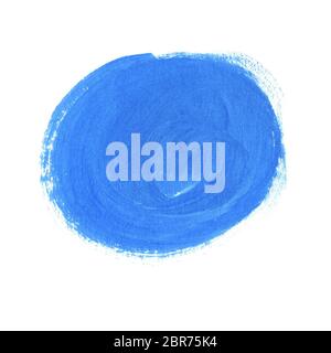 Modèle Abstrait ronde pour le texte. La main peinte à la gouache. La texture de la brosse. Motif bleu mat élégant pour les invitations de mariage, cartes, poster Banque D'Images