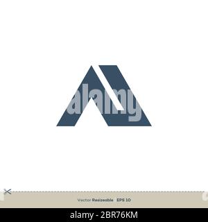 Lettre A scénario d'illustration de modèle de logo vectoriel Banque D'Images