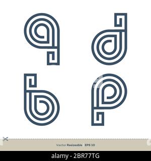 Modèle d'illustration de logo vectoriel lettre F. Banque D'Images