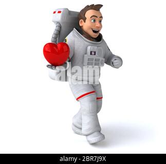 Fun astronaute - Illustration 3D Banque D'Images