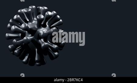 Cliché du modèle de coronavirus bleu isolé sur un fond bleu. Banque D'Images