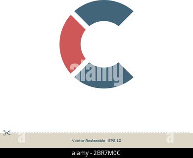 C modèle de logo lettre Vector Icon Design plat Illustration de Vecteur