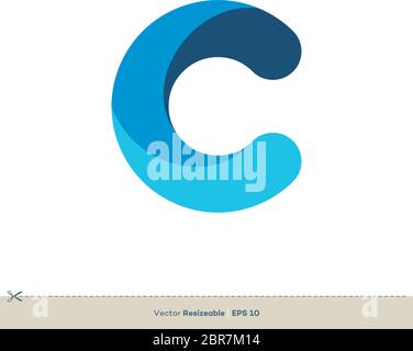 C modèle de logo lettre Vector Icon Design plat Illustration de Vecteur