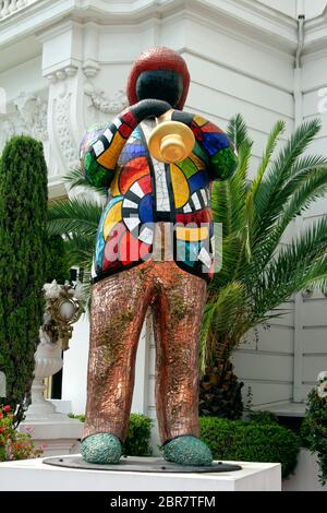 Statue von Miles Davis von der französichen Bildhauerin Niki de Saint Phalle am Hotel Negresco à Nizza-Promenade de Anglais..Südfrankreich.Öffentlich Banque D'Images