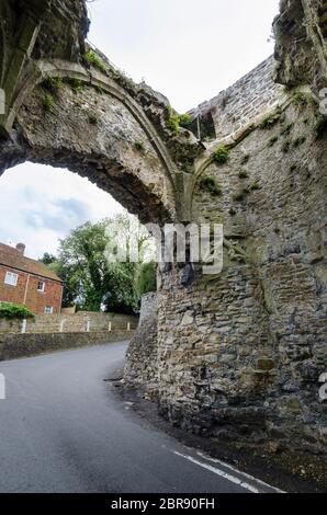 Intérieur de l'ancienne passerelle en pierre vers 1300, à la petite ville de Rye, East Sussex, Kent Banque D'Images