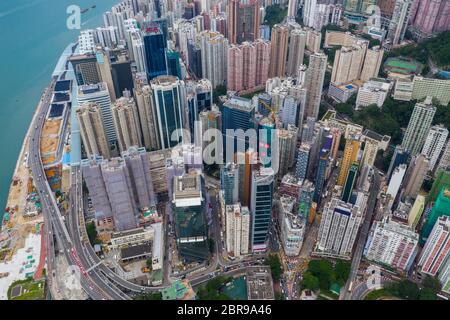 Tin Hau, Hong Kong 01 juin 2019 : vue de dessus de la ville de Hong Kong Banque D'Images