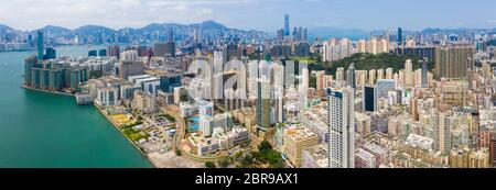 Hung Hom, Hong Kong 12 mai 2019: Photo panoramique de la ville de Hong Kong Banque D'Images