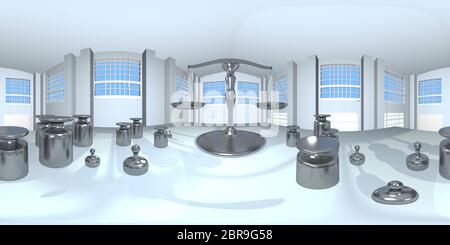 Schéma 3d de la carte HDRI standard et à l'échelle Banque D'Images