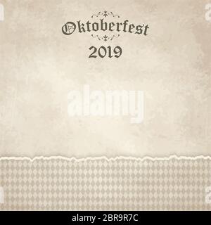 Vintage avec du papier ont éventré pour l'Oktoberfest 2019 damier Banque D'Images