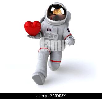 Fun astronaute - Illustration 3D Banque D'Images