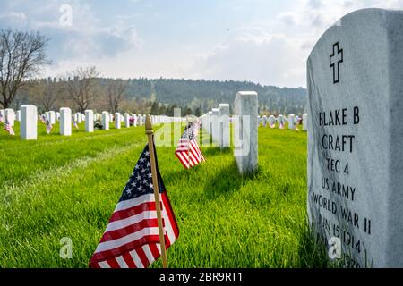 Deadwood, SD, États-Unis - 30 mai 2019 : le cimetière du Mont Moriah Banque D'Images