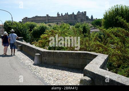 Ville fortifiée historique de Carcassonne.Département de l'Aude, région de l'Occitanie.France Banque D'Images