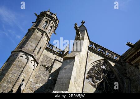 Détails de l'architecture de la Basilique Saint Nazaire et Celse dans la ville fortifiée de Carcassonne.Aude.Occitanie.France Banque D'Images