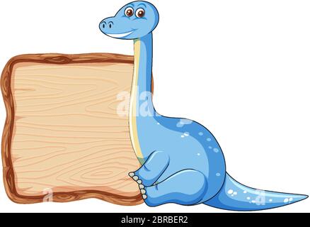 Modèle de carte avec un joli dinosaure sur fond blanc Illustration de Vecteur