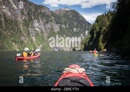 Le monument national Misty Fjords, en Alaska du Sud-est, offre des paysages magnifiques et l'occasion d'explorer en kayak à Walker Cove. Banque D'Images