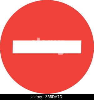 Icône du bouton moins vecteur cercle plat moins signe isolé sur blanc Illustration de Vecteur