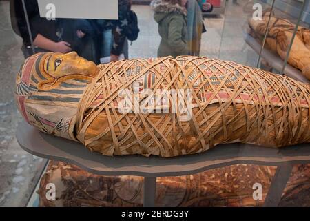 Momies exposées au British Museum Banque D'Images