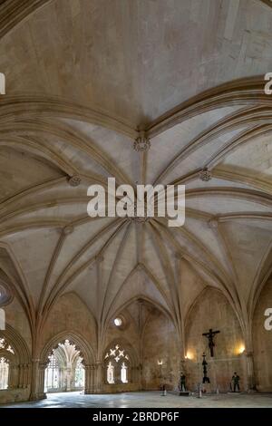 Maison de chapitre dans le monastère de Sainte Marie de la victoire à Batalha, Portugal Banque D'Images