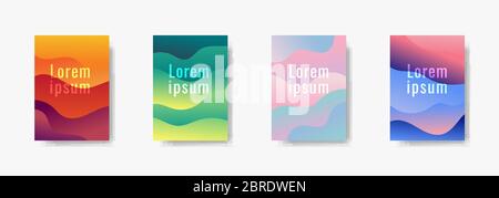 Ensemble de couvertures de brochure modèle A4 fond en couches en forme d'onde. Vous pouvez utiliser pour concevoir des bannières présentations, des prospectus, des affiches et des invitations. Illustration de Vecteur