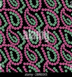 motif vectoriel folk fleuri cachemire sans coutures Illustration de Vecteur