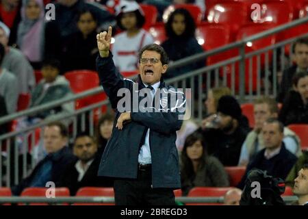 LONDRES, ROYAUME-UNI. 28 MAI : Fabio Capello (directeur de l'Angleterre) pendant International friendly entre l'Angleterre et les Etats-Unis à Wembley. Londres le 28 mai 2008 Banque D'Images