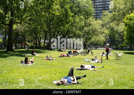 Le printemps est beau dans le Madison Square Park, NYC, USA Banque D'Images