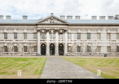 A View University of Greenwich (anciennement Old Royal Naval College) à Greenwich, Londres, Royaume-Uni Banque D'Images