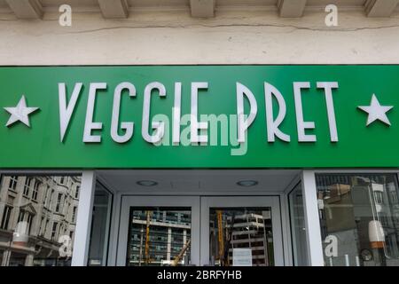 Veggie PRET, branche végétarienne et végétalienne, dans la ville de Londres, Angleterre, Royaume-Uni Banque D'Images