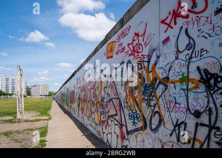 East Side Gallery, partie intacte du mur de Berlin Banque D'Images