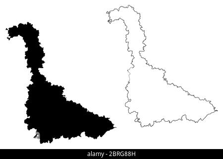 Département de Meurthe-et-Moselle (France, République française, Grand est) carte illustration vectorielle, croquis de scribing carte de Meurthe et Moselle Illustration de Vecteur