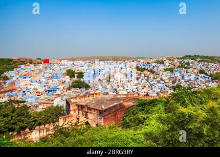 Vue panoramique aérienne de la ville de Jodhpur. Jodhpur est la deuxième plus grande ville de l'État du Rajasthan en Inde Banque D'Images