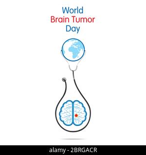 Illustration du vecteur de la Journée mondiale des tumeurs cérébrales. À utiliser pour la carte de vœux, l'affiche et la bannière. Illustration de Vecteur