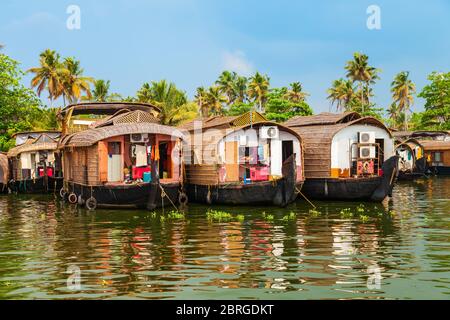 Une péniche à Alappuzha Backwaters du Kerala en Inde etat Banque D'Images