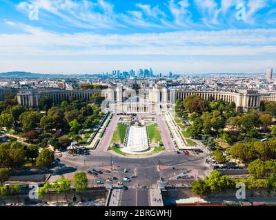 Palais de Chaillot est un bâtiment en haut de la colline de Chaillot dans la zone Trocadéro de Paris, France Banque D'Images