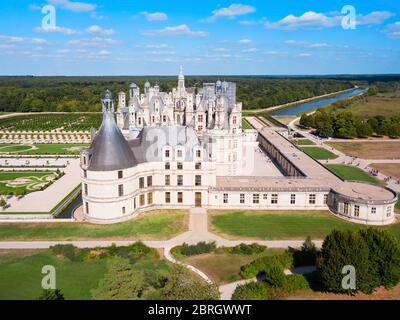 Château de Chambord est le plus grand château dans la vallée de la Loire, France Banque D'Images