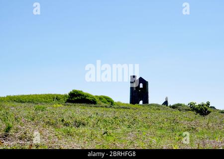 Ancienne mine de Tin, Penderleath, St.. Ives, Cornwall, B3311, Angleterre Banque D'Images