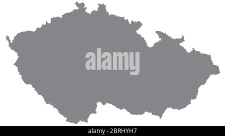 Carte de la Tchéquie ou de la république Tchèque avec un ton gris sur fond blanc,illustration,texturé , symboles de Tchèque,pour la publicité,promouvoir, TV commercia Banque D'Images