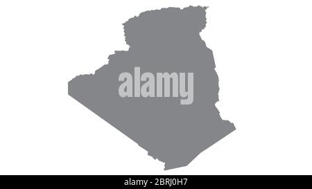 Carte Algérie avec ton gris sur fond blanc,illustration,texturé , symboles d'Algérie,pour la publicité,promouvoir, TV commerciale, annonces, web design, Banque D'Images