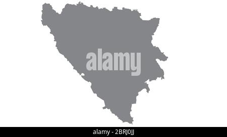 Carte de Bosnie-Herzégovine avec ton gris sur fond blanc,illustration,texturée , symboles de l'Afghanistan,pour la publicité,promouvoir, TV commerciale Banque D'Images