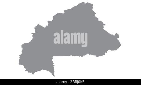 Carte du Burkina Faso avec ton gris sur fond blanc,illustration,texturé , symboles de l'Afghanistan,pour la publicité,promouvoir, TV commerciale, annonces, web Banque D'Images