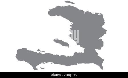 Carte d'Haïti avec ton gris sur fond blanc,illustration,texturé , symboles de Hait,pour la publicité,promouvoir, TV commerciale, annonces, web design, magaz Banque D'Images