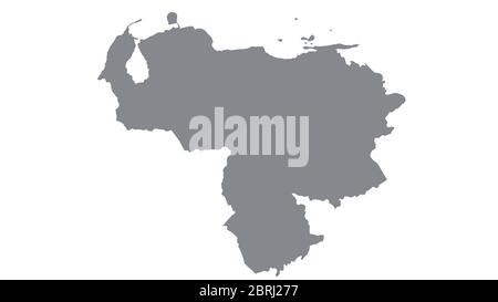 Carte du Venezuela avec ton gris sur fond blanc,illustration,texturé , symboles du Venezuela,pour la publicité ,promouvoir, TV commerciale, annonces, web desi Banque D'Images