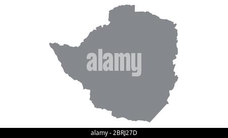 Carte du Zimbabwe avec ton gris sur fond blanc,illustration,texturé , symboles du Zimbabwe,pour la publicité,promouvoir, TV commerciale, annonces, web design, Banque D'Images