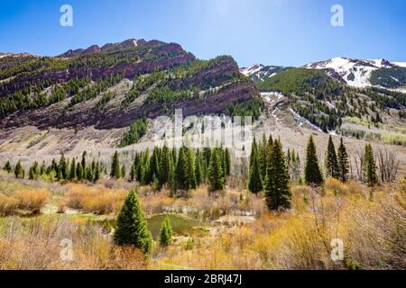 East Maroon Wilderness Portal White River National Forest Colorado Day Banque D'Images