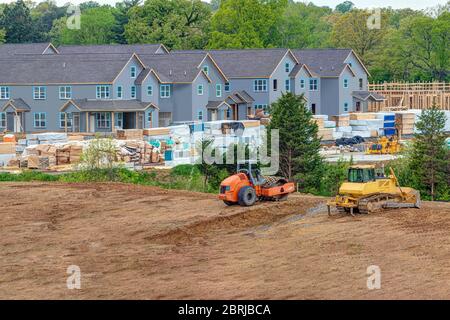 Plan horizontal d'un complexe d'appartements en construction. Banque D'Images