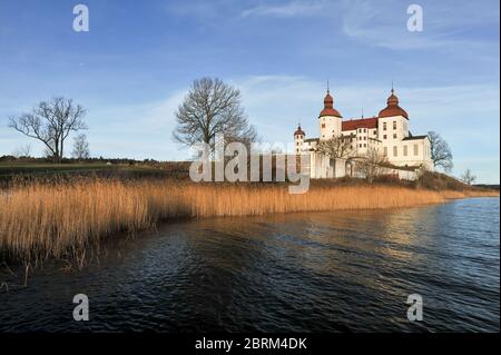 Baroque Lacko Slott (château de Lacko) construit sur l'île de Kållandsö sur le lac Vänern, comté de Västra Götaland, Suède. 13 décembre 2013, l'un des plus beau Banque D'Images