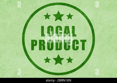 Conception d'une icône de produit local sur fond vert écologique. concept de produit local à 100 %. Banque D'Images