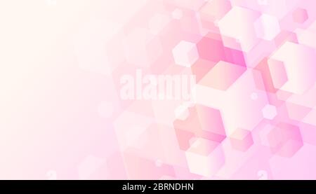 Arrière-plan abstrait géométrique rose clair et hexagonal. Illustration de Vecteur